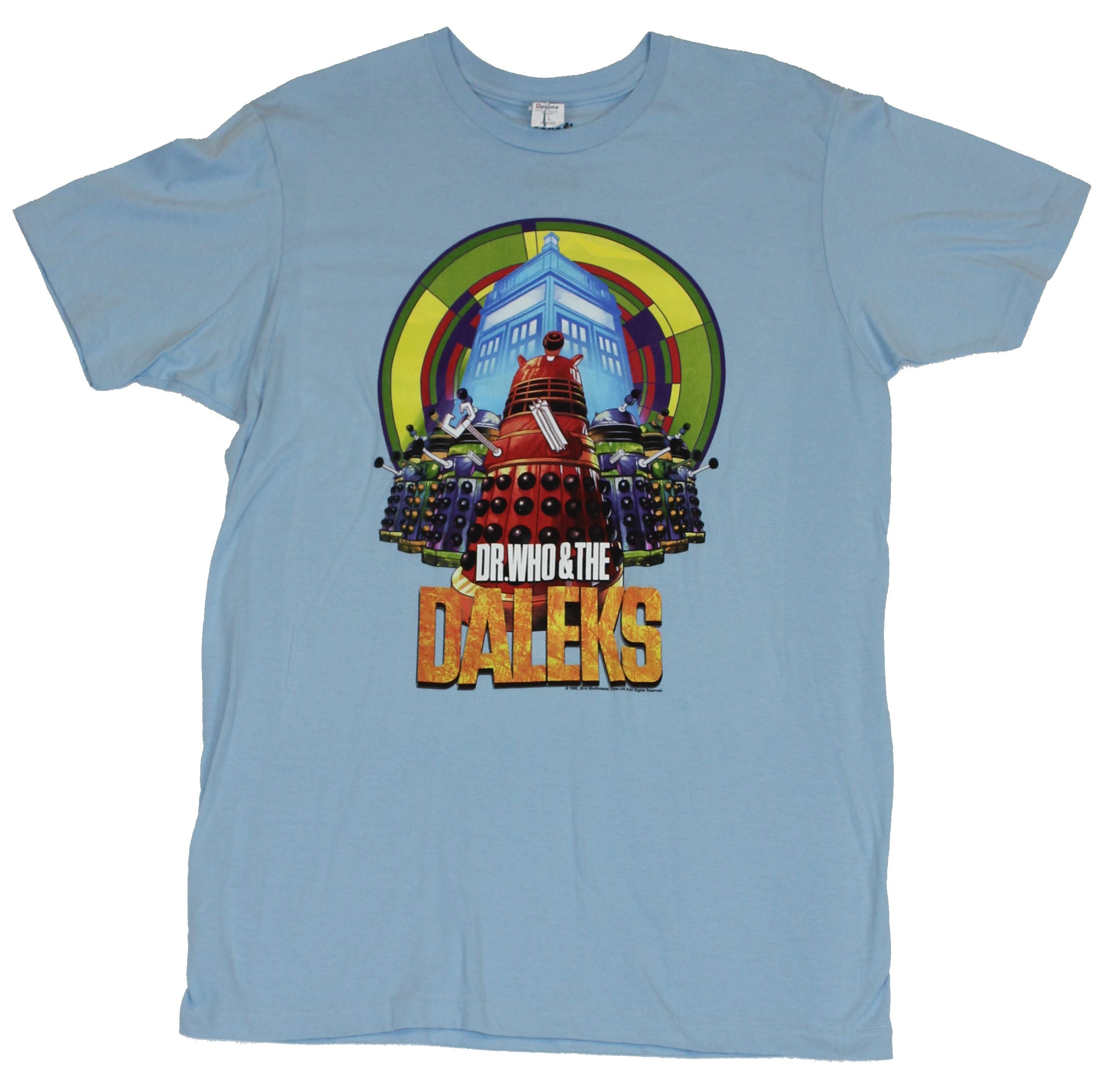 Doctor Who and the Daleks Mens T-Shirt - Rainbow Colored Dalek Image