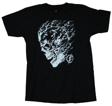 Flash Mens  T-Shirt - Lightning Skull Face Image