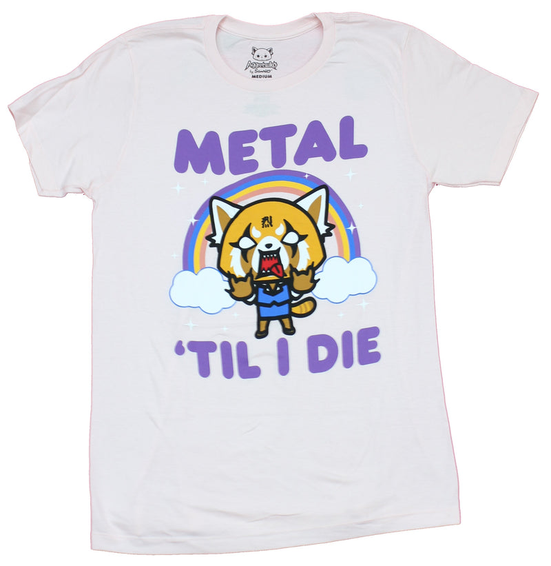 Aggretsuko Mens T-Shirt - Metal Til I Dies Raging Fox Circle