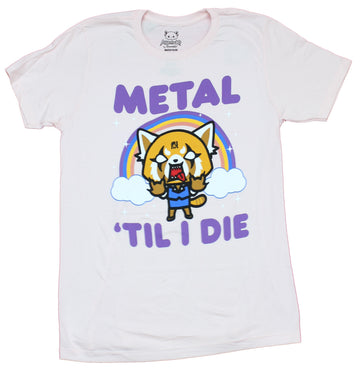 Aggretsuko Mens T-Shirt - Metal Til I Dies Raging Fox Circle