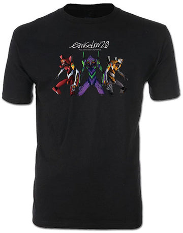 Great Eastern Entertainment Evangelion New Movie-Eva00, Eva01, Eva02, Mens Screen Print T-Shirt