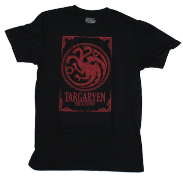 Game of Thrones Mens  T-Shirt -  Targaryen Sigil Fire Blood Rectangle Image