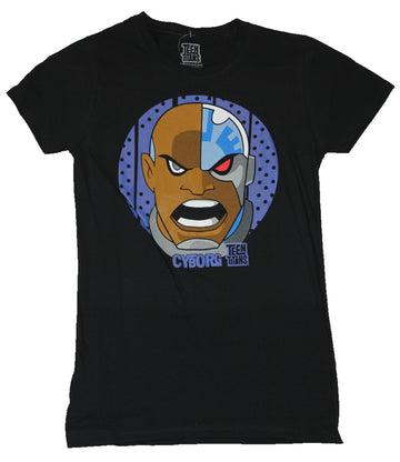 Teen Titans Go Girls Juniors T-Shirt - Cyborg Circle Face Cartoon Image