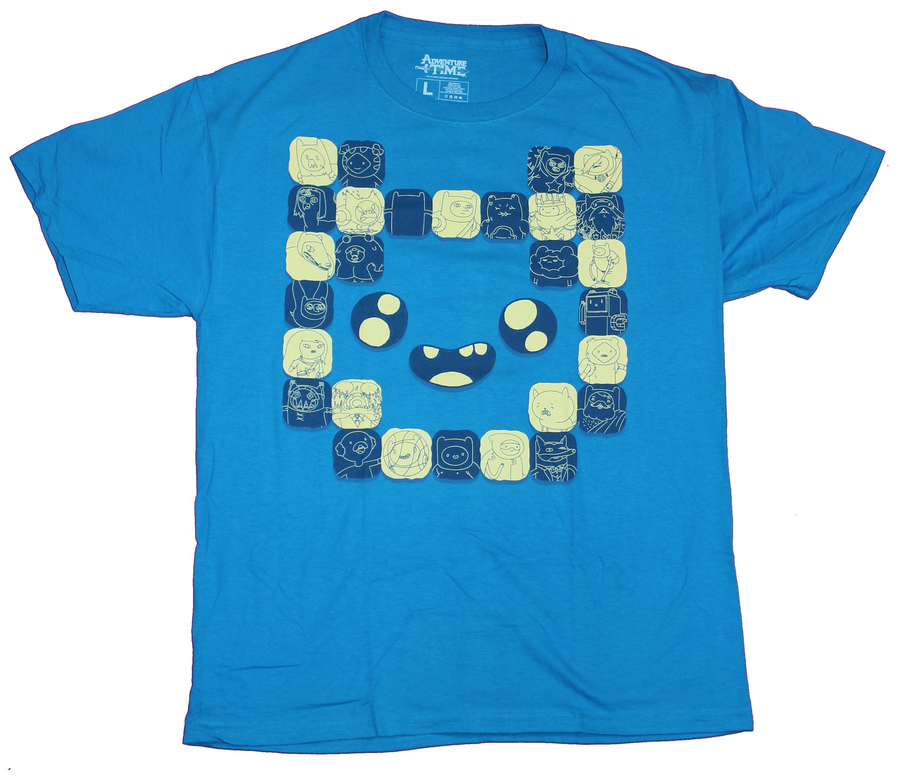 Adventure Time Mens T-Shirt - Big Finn Head Made out of Little Pictures