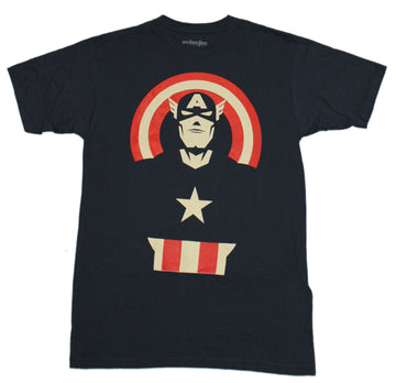 Captain America Mens T-Shirt - Negative Space Standing in Shield