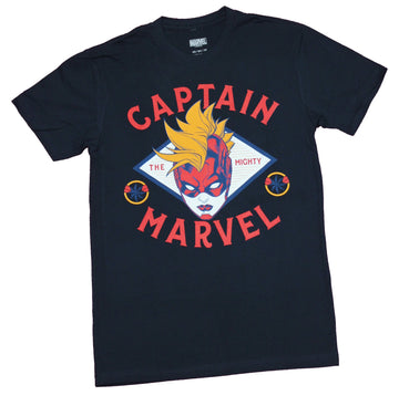 Captain Marvel Mens T-Shirt  - Captain Marvel Head in Diamond Image