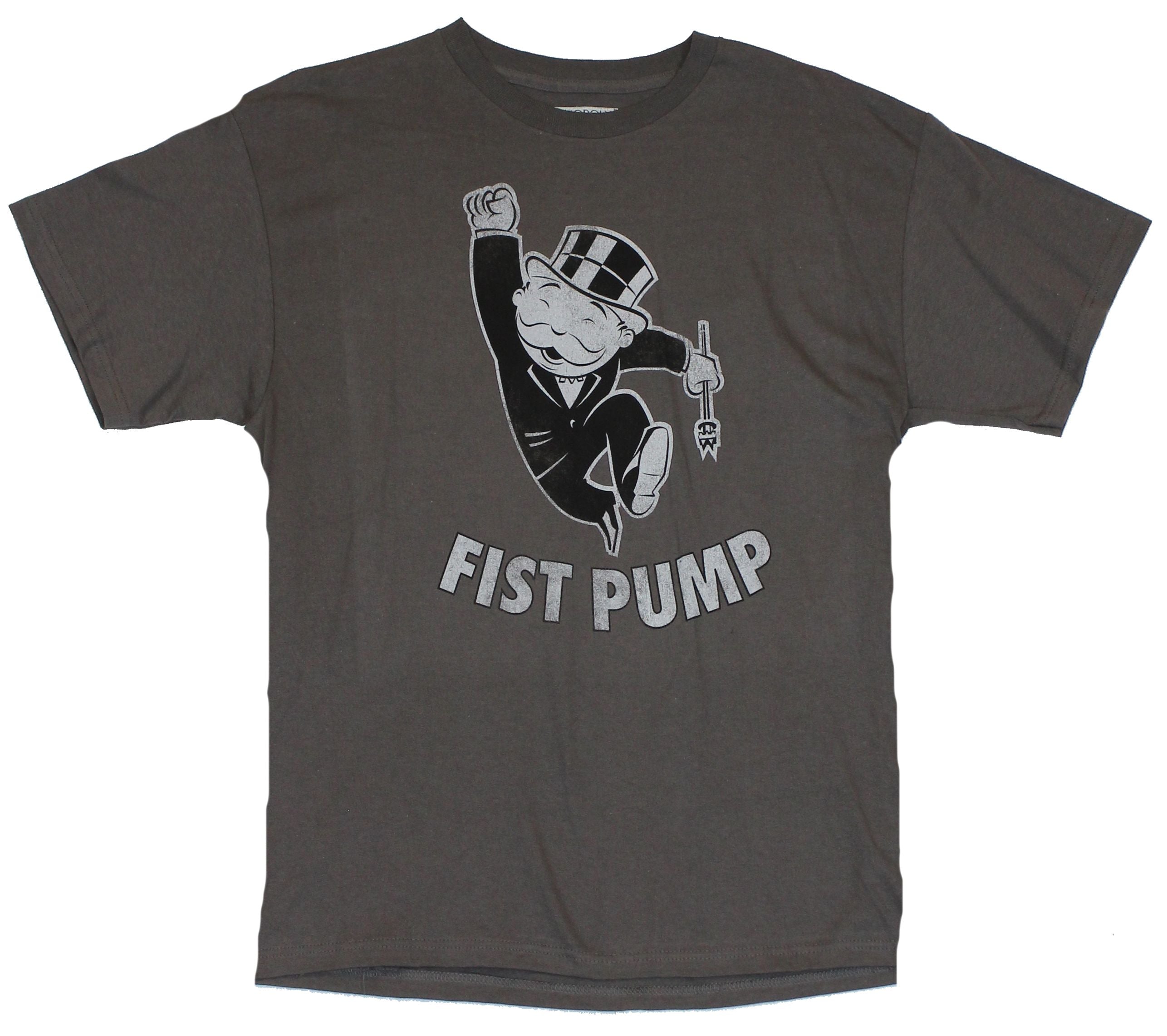 Monopoly Mens T-Shirt - "Fist Pump" Heel Clicking Celebrating Image