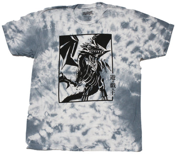 Yu-Gi-Oh Mens T-shirt - Monochromatic Blue Eyes Dragon Tie Dye