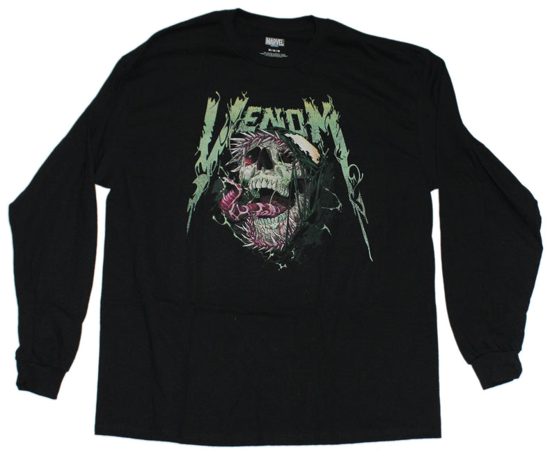 Venom Mens Long Sleeve  MEns T-Shirt - Rock & Roll Venom Skull Logo