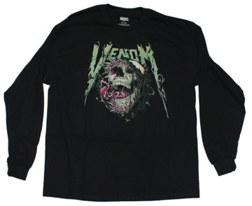 Venom Mens Long Sleeve  MEns T-Shirt - Rock & Roll Venom Skull Logo