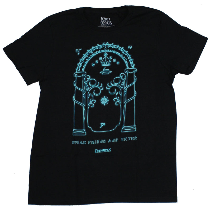 Lord of the Rings Mens  T-Shirt -  Speak Friend And Enter Blue Gate Image