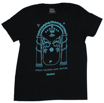 Lord of the Rings Mens  T-Shirt -  Speak Friend And Enter Blue Gate Image
