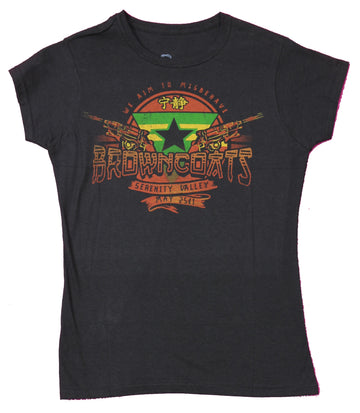 Firefly Serenity Girls Juniors T-Shirt - Browncoats Serenity Valley Pistol Crest