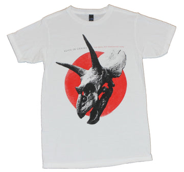 Alice in Chains Mens T-Shirt - The Devil Put The Dinosaurs Here Skull Image