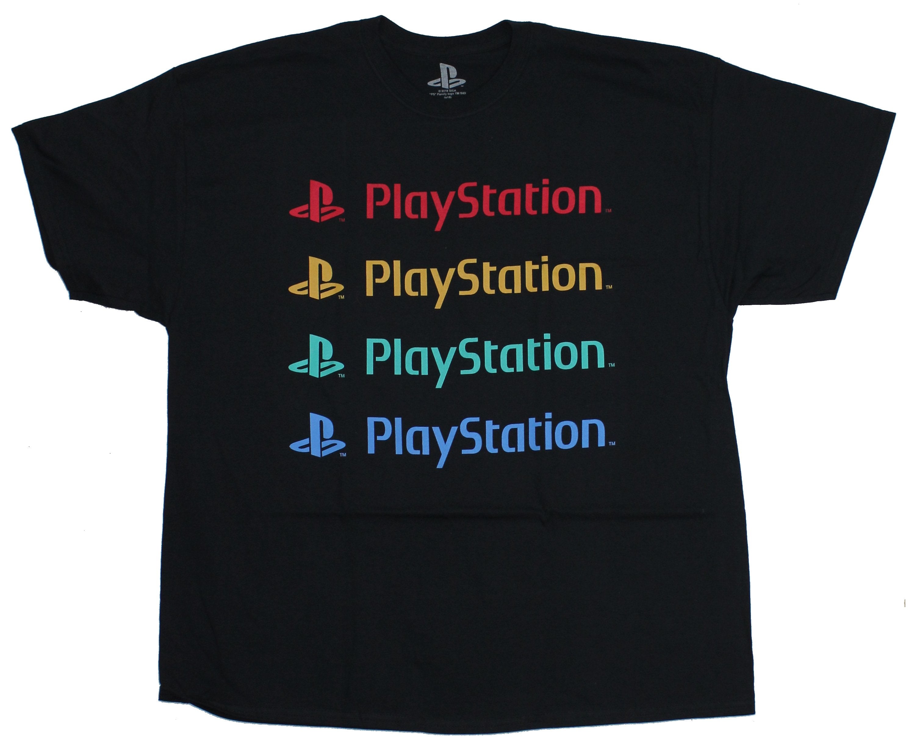 PlayStation Mens T-Shirt - Multicolor Logo Name Drop Image