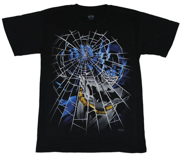 Batman (DC Comics) Mens T-Shirt  - Glass Punching Shattered Batman Image
