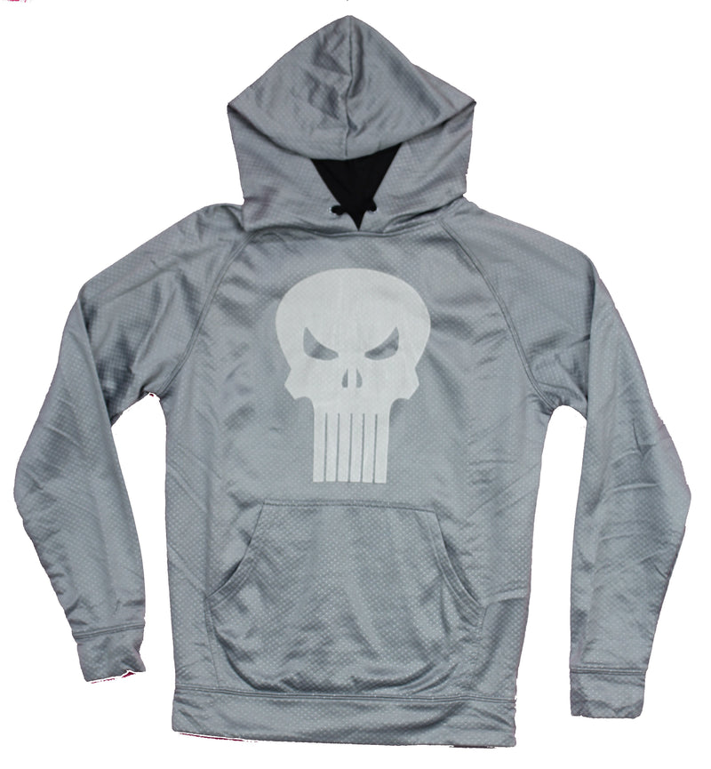 The Punisher Mens Pullover Hoodie  - Mesh Style Classic Skull Logo Image