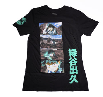 My Hero Academia Mens T-Shirt - Deku Panels & Kanji Images