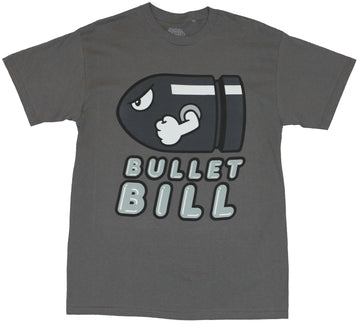 Super Mario Brothers  Mens T-Shirt - Cartoon Bullet Bill Image