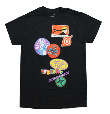 Naruto Shippuden Mens T-Shirt -Mash up of Logos