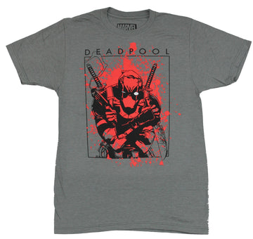 Deadpool (Marvel) Mens T-Shirt - Deadpool Splatter Box Image