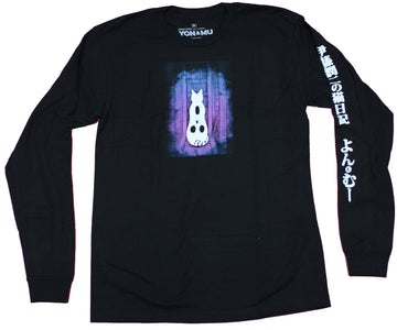 Junji Ito's Cat Diary Yon & Mu Mens T-Shirt - Ghostly Cat Hall Kanji Sleeve
