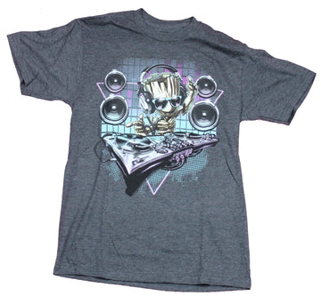 Guardians of the Galaxy Mens T-Shirt - Groot Dj Rocking Out Image
