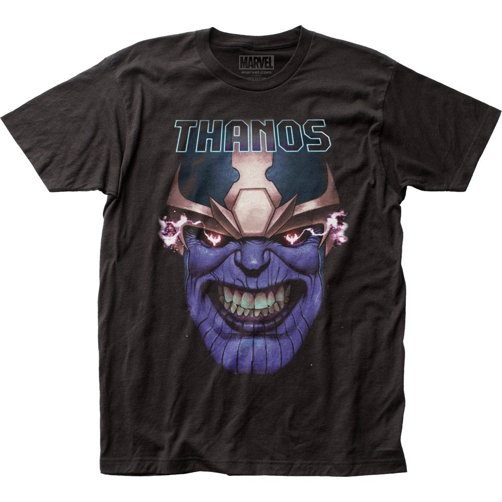 Thanos (Marvel Comics) Mens T-Shirt - Giant Evil Grin Under Name