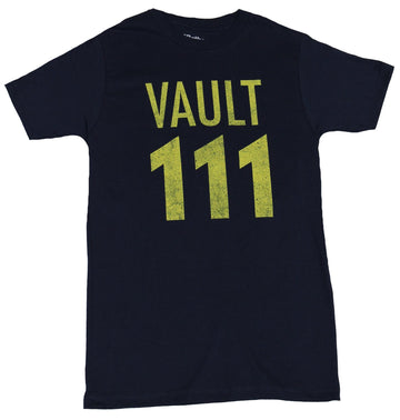 Fallout Fall Out Mens T-Shirt - Distressed Vault 111 Word Image