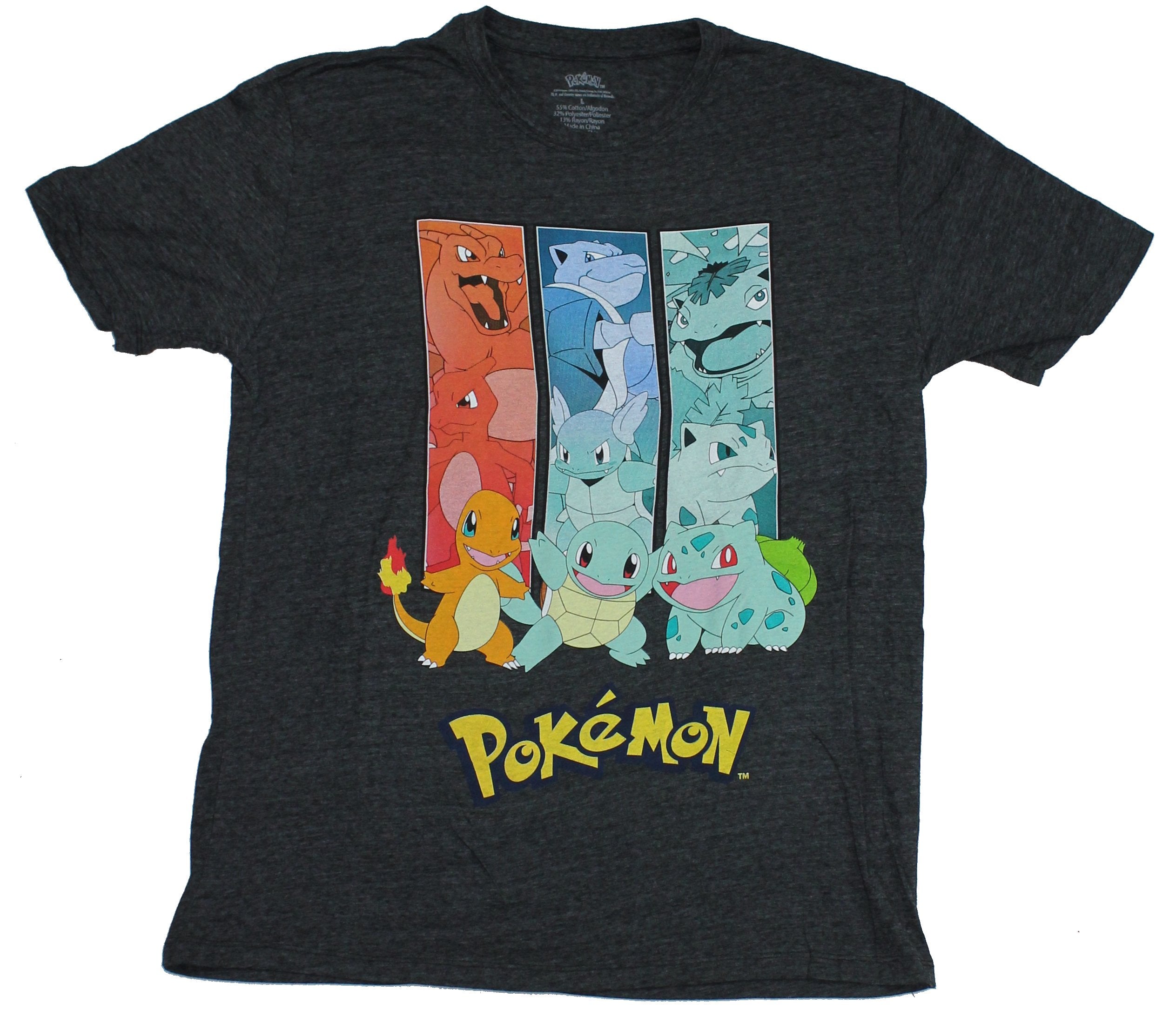 Pokemon Mens T-Shirt - Squirtle Turtwig Evolutions