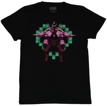 Overwatch Mens T-Shirt - D. Va Play To Win Mech Riding Cutie Image