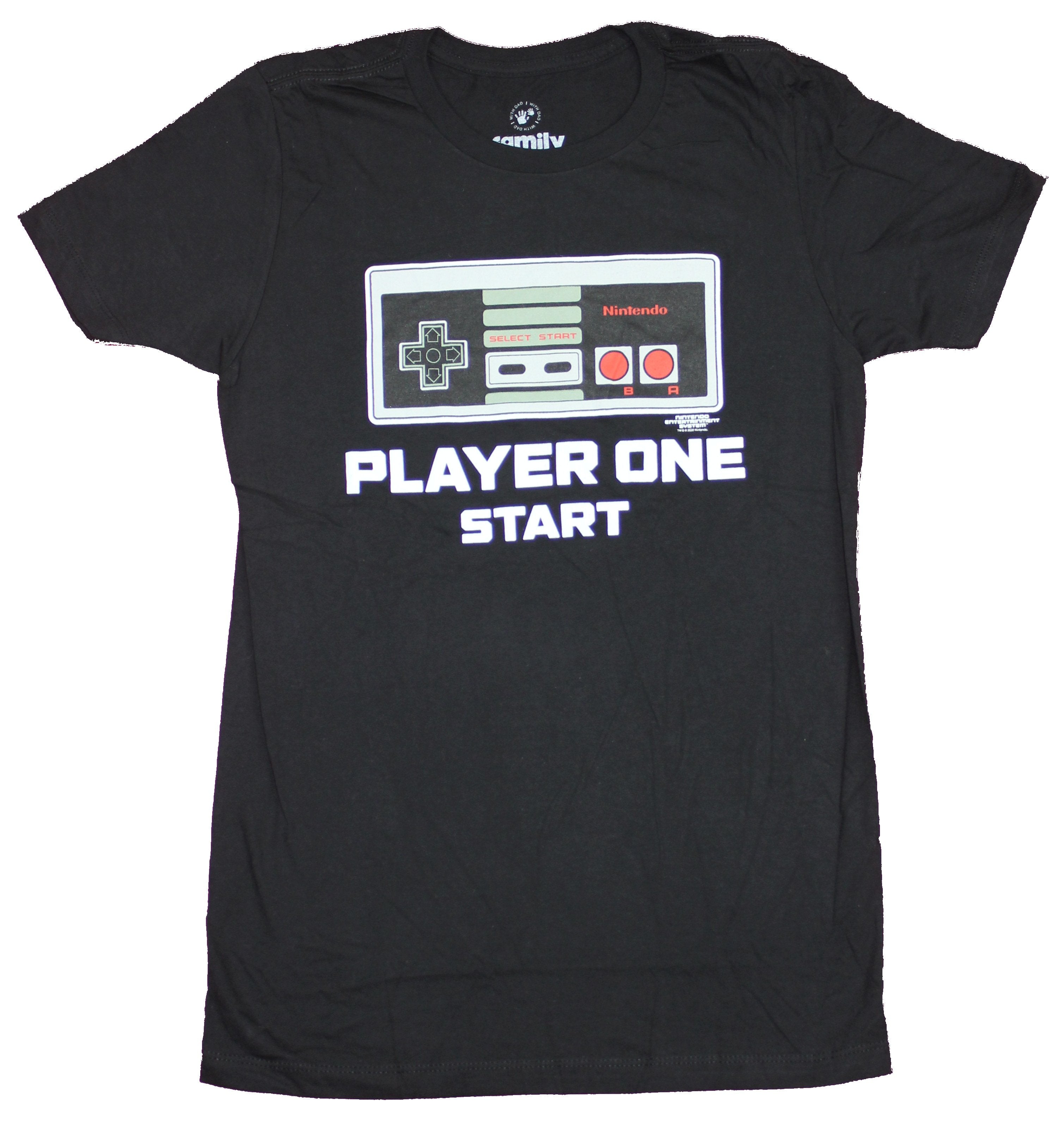 Nintendo Mens T-Shirt  - Player One Start NES Controller Image