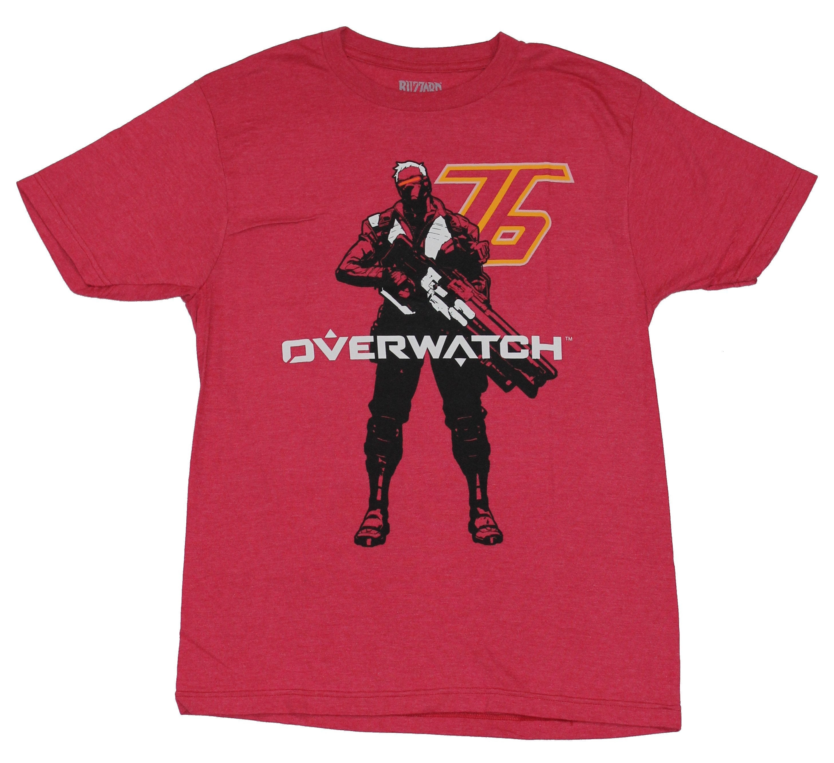 Overwatch Mens T-Shirt - Soldier 76 Vigilante With Logo Image