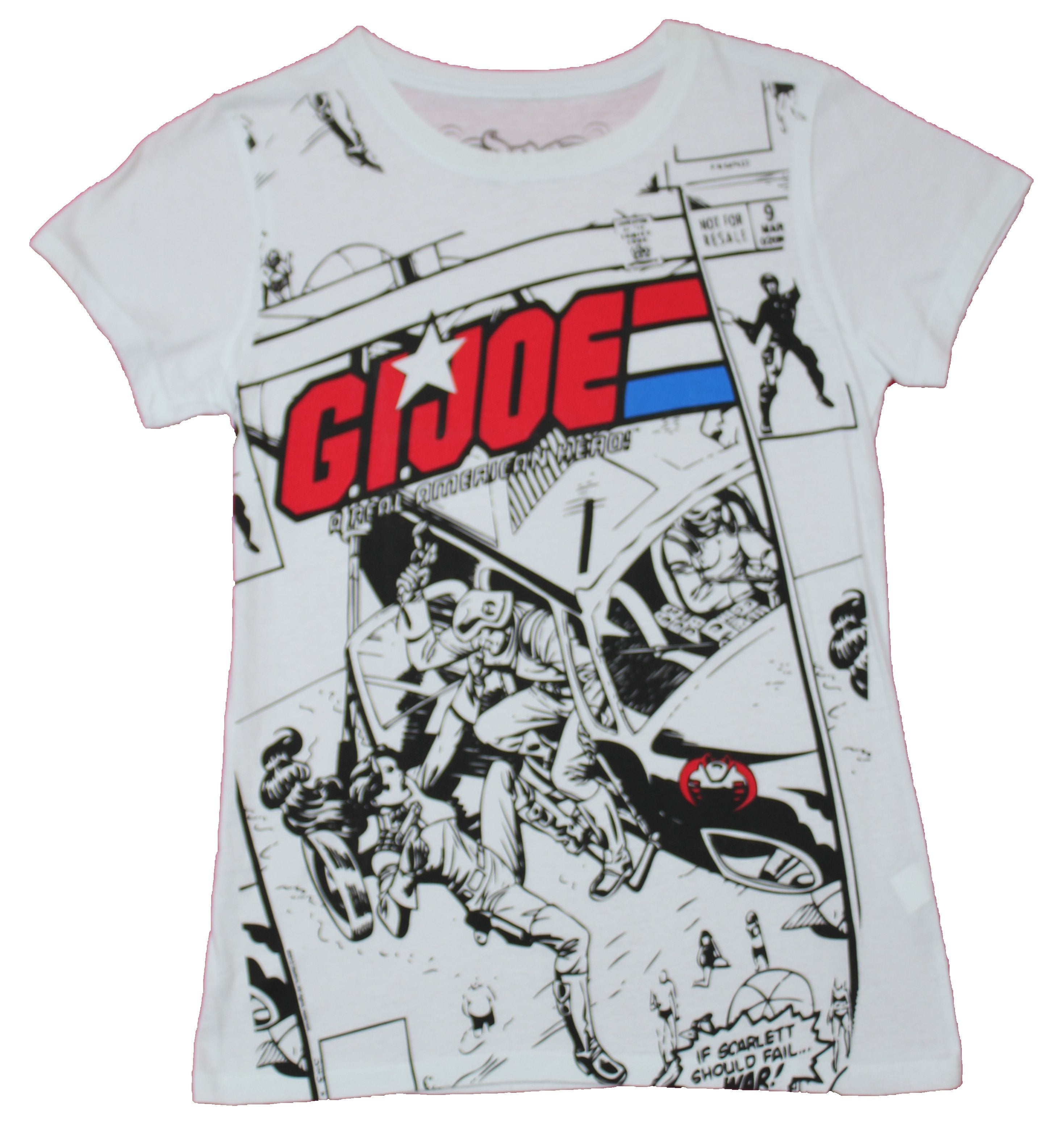 GI Joe Girls Juniors T-Shirt - G.I Joe Comic Cover Image Allover