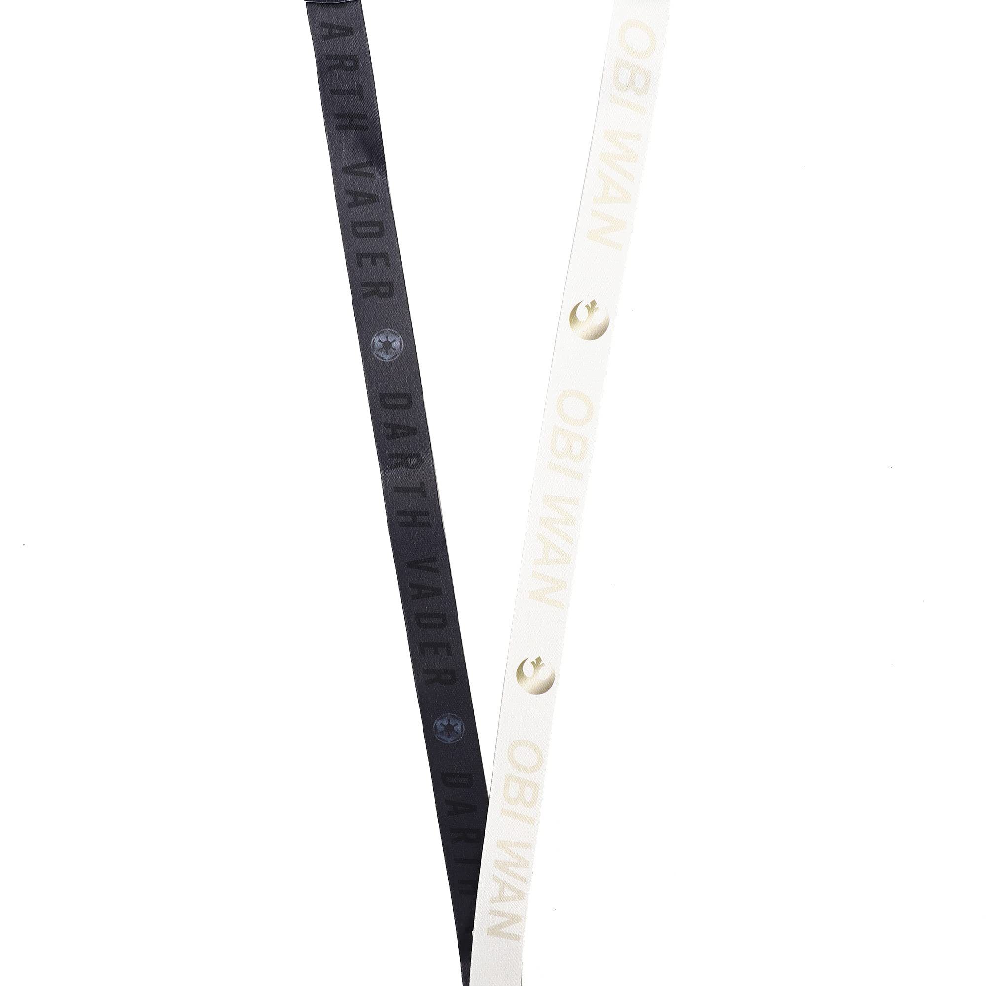 Obiwan Black and Ivory Lanyard with Clear Sleeve