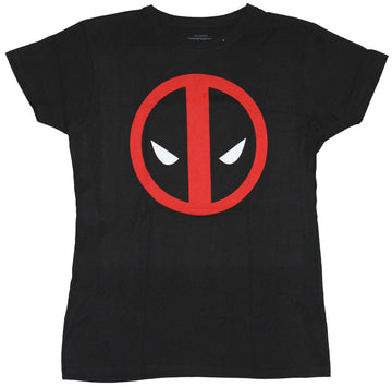 Deadpool (Marvel Comics) Girls Juniors T-Shirt - Classic Red Black Deadpool Logo