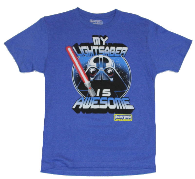Angry Birds Star Wars Mens T-Shirt  - Darth Vader Bird Head My Lightsaber Is