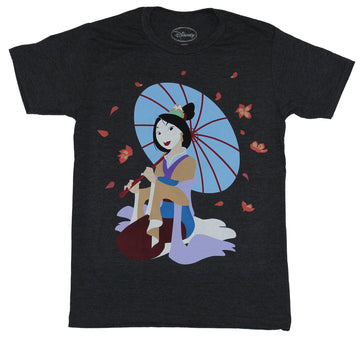 Mulan (Disney) Mens T-Shirt - Full Color Mulan Under Umbrella Image