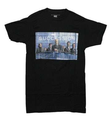 HBO Succession Mens T-Shirt - Cast Standing On Skyrise Deck