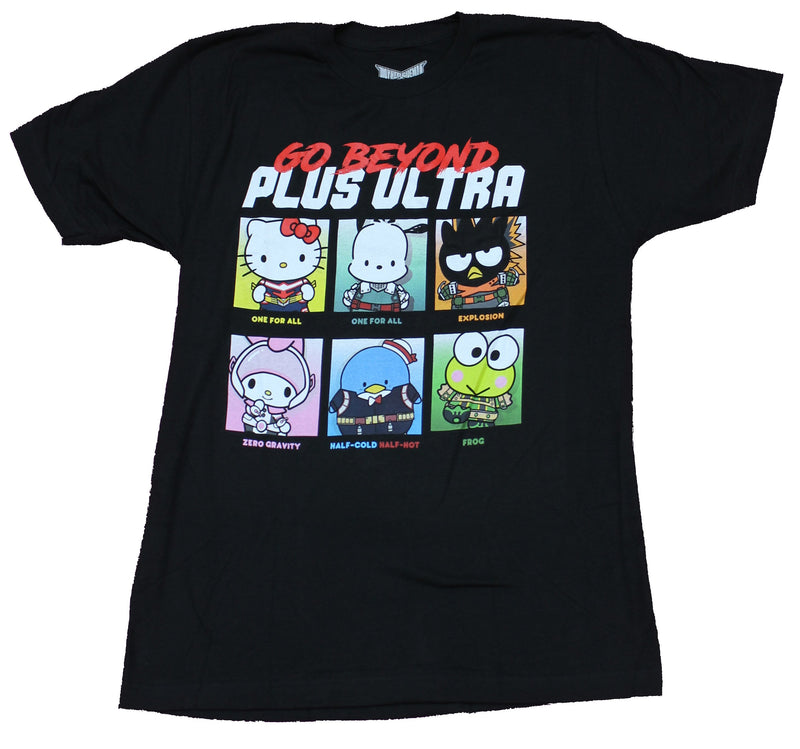 My Hero Academia Mens T-Shirt -  Go Beyond Plus Ultra Sanrio Mash Up 6 Box