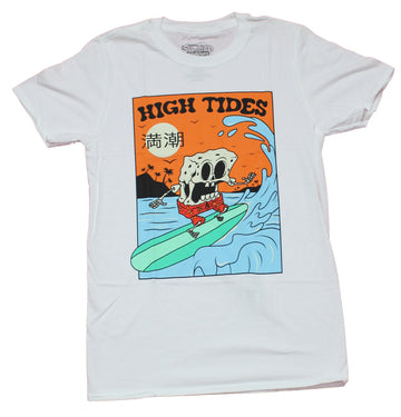 Spongebob Squarepants Mens T-Shirt - High Tide Skeleton Bob Image