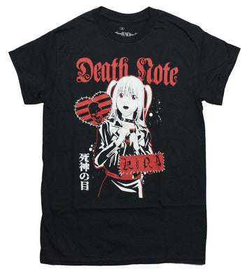 Death Note Mens T-Shirt - Misa Amane Stitched Heart above "Kira" name