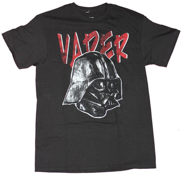 Star Wars  Mens T-Shirt - Darth Vader Mask Under Red Name