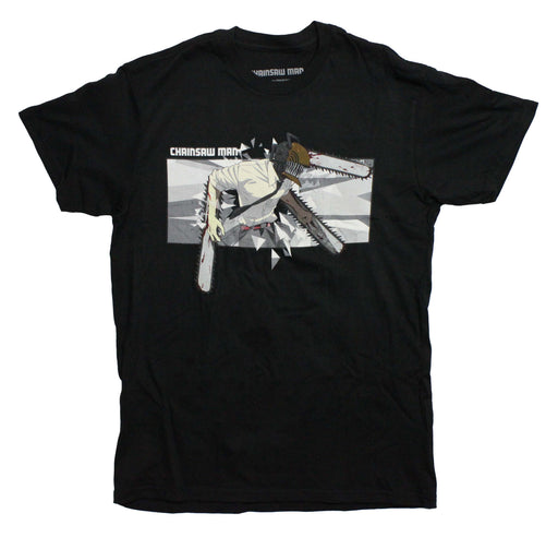 Chainsaw Man Mens T-Shirt - Denji with 3 Bloody Saws Boxed Image - Inmyparentsbasement.com