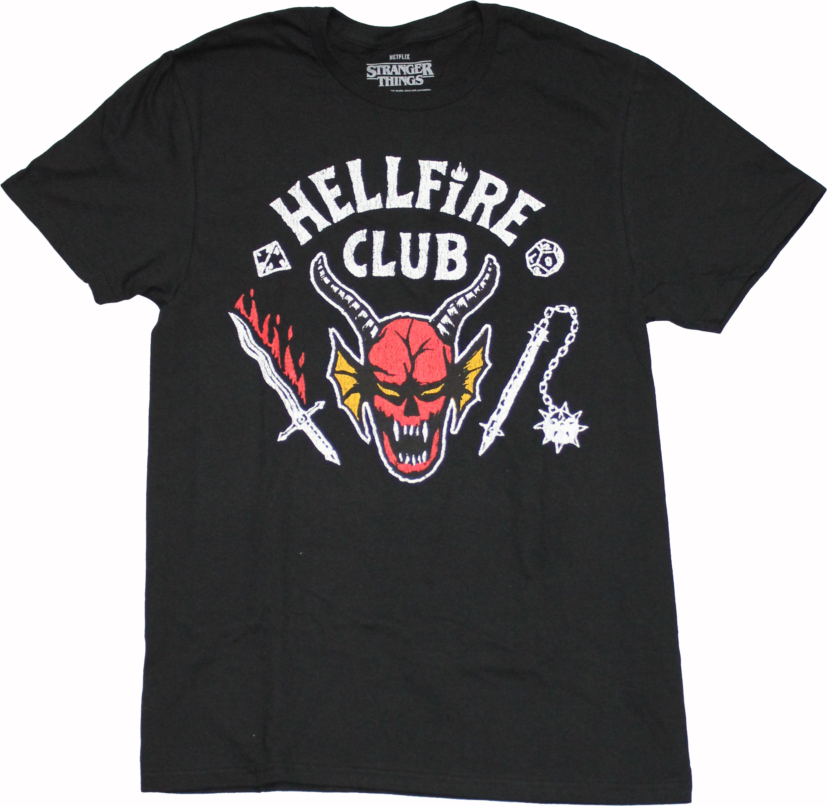 Stranger Things Mens T-Shirt - Hellfire Club Distressed Logo
