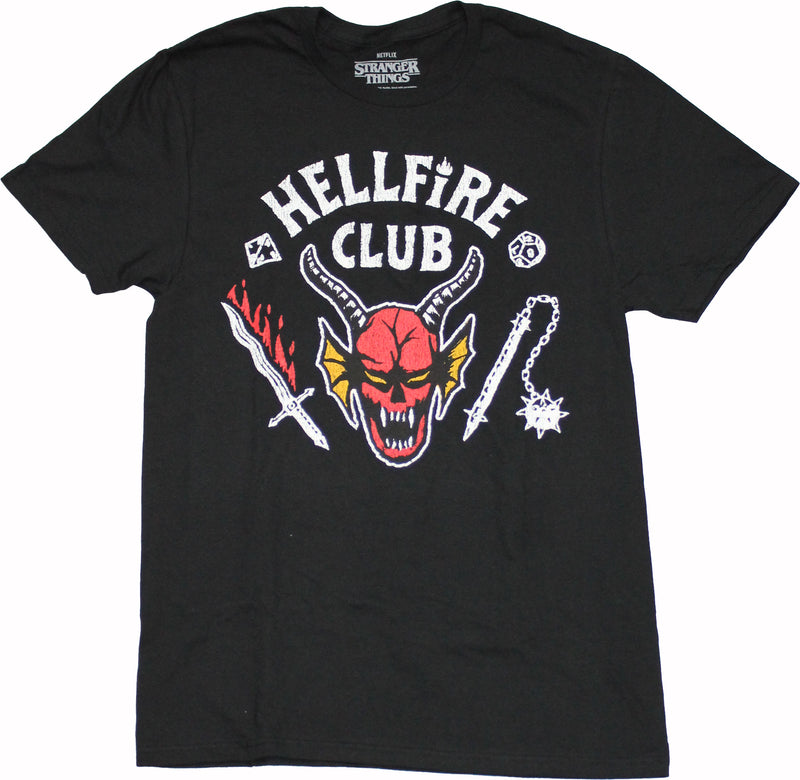 Stranger Things Mens T-Shirt - Hellfire Club Distressed Logo - Inmyparentsbasement.com