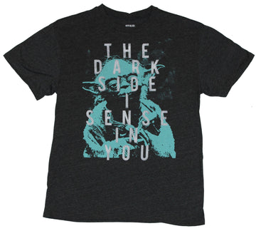 Star Wars Mens T-Shirt - Dark Side I Sense In  You Blue Yoda Image
