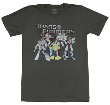 Transformers Mens T-Shirt - Classic Cartoon Character 5 Pack Megatron Optimus & More