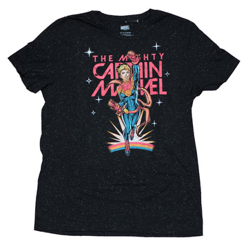 Captain Marvel Mens T-Shirt - The Mighty Distressed Flying Image