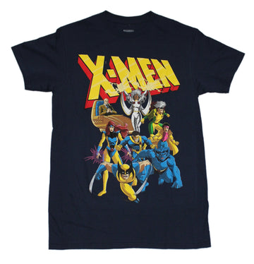 X-Men Adventures Mens T-Shirt - Cast Under Yellow & Red logo